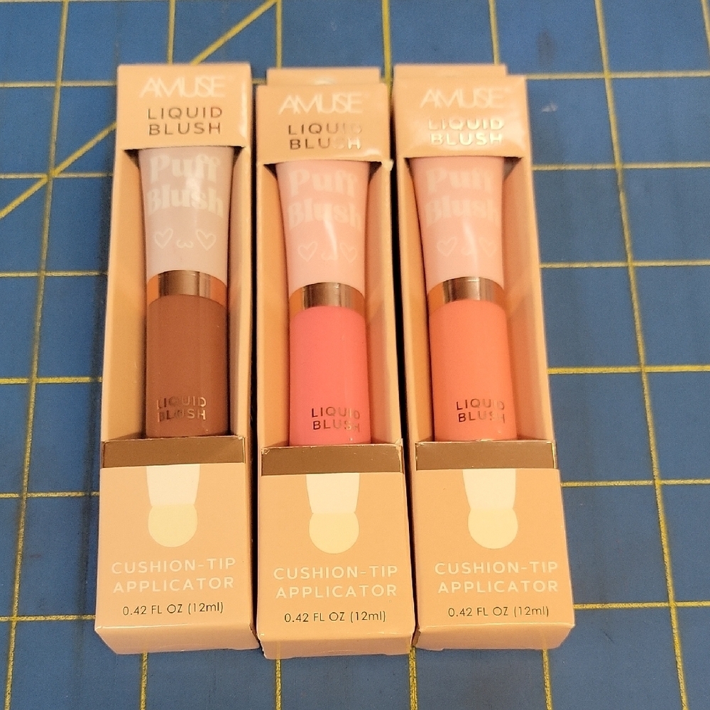 Amuse Liquid Blush Set of 3 X 12ml In New Boxes